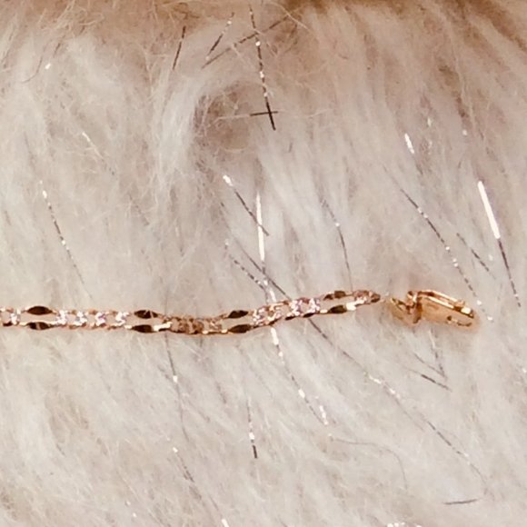 Two-Toned 14K Gold Ankle Bracelet 9" - Picture 9 of 16